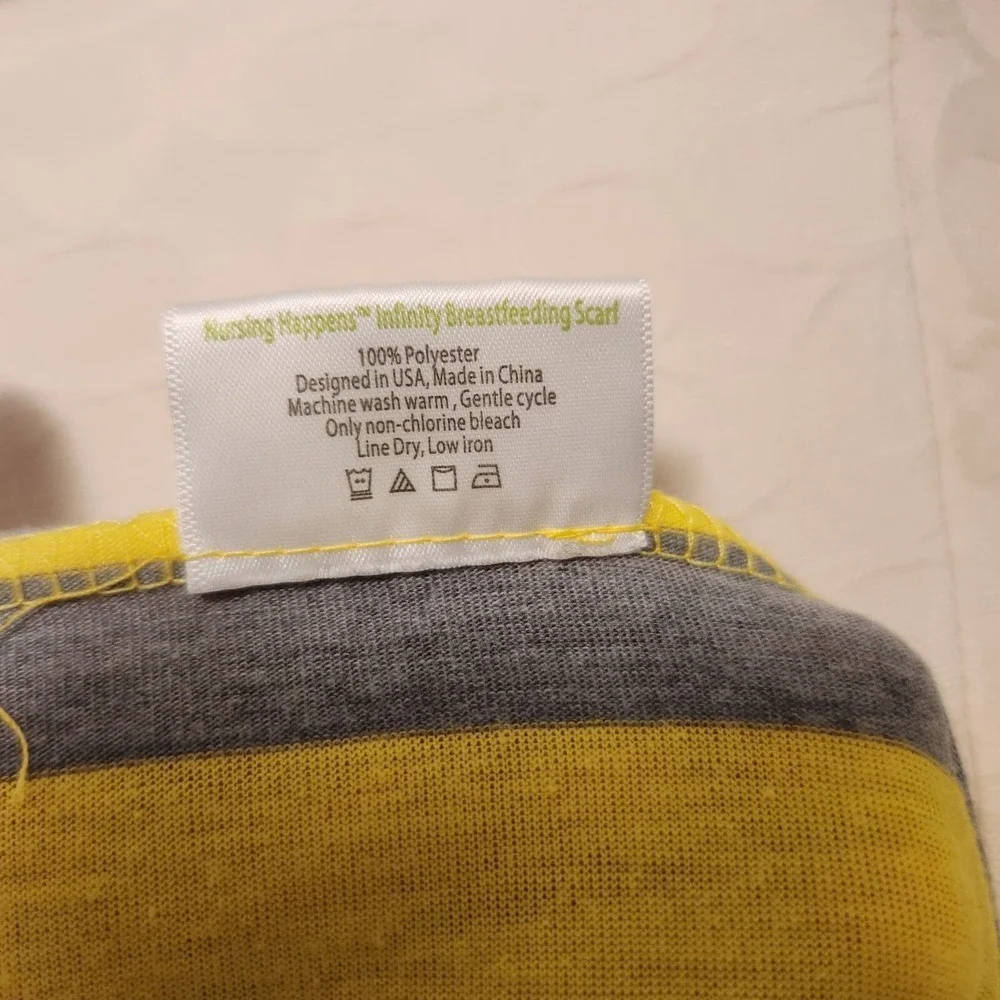 Nursing Happens Infinity Breastfeeding Scarf‎ Yellow Gray